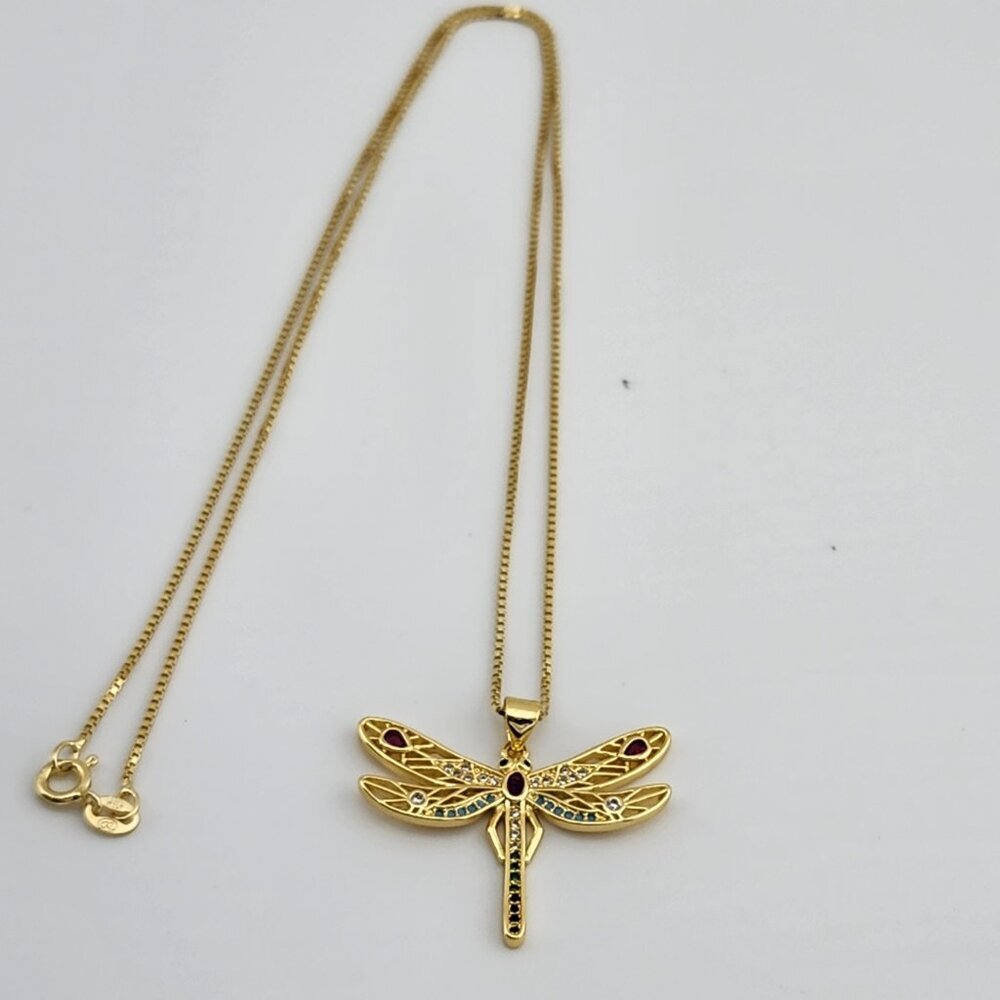 Last One Brand New Multi Colored DragonFly Necklace - Picture 10 of 12